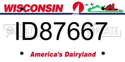 ID87667 Wisconsin License Plate