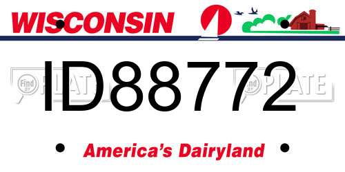 ID88772 Wisconsin License Plate