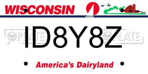 ID8Y8Z Wisconsin License Plate