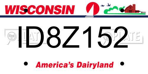 ID8Z152 Wisconsin License Plate