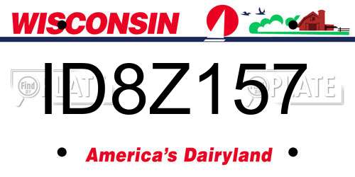 ID8Z157 Wisconsin License Plate
