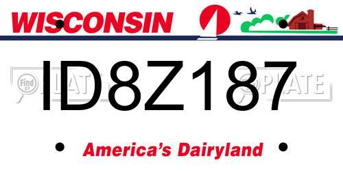 ID8Z187 Wisconsin License Plate