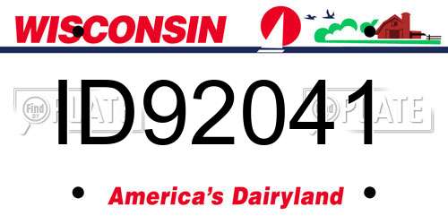 ID92041 Wisconsin License Plate
