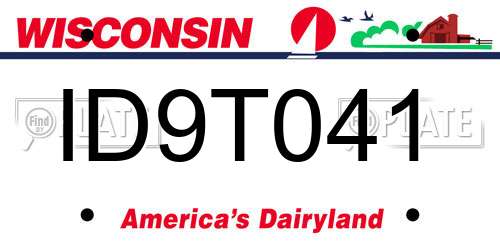 ID9T041 Wisconsin License Plate