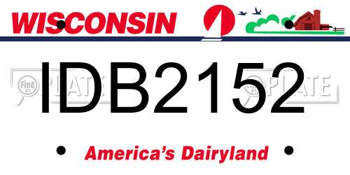 IDB2152 Wisconsin License Plate