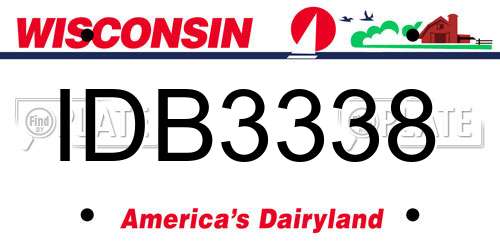 IDB3338 Wisconsin License Plate