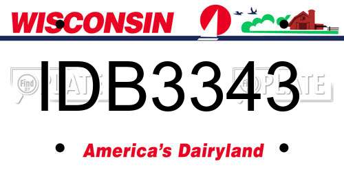 IDB3343 Wisconsin License Plate