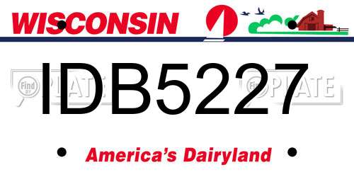 IDB5227 Wisconsin License Plate