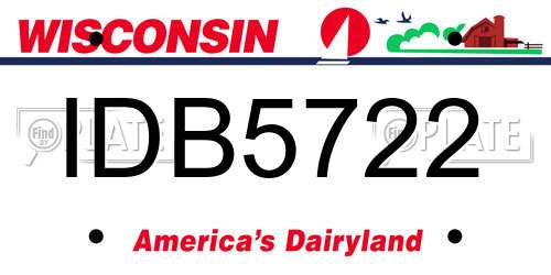 IDB5722 Wisconsin License Plate