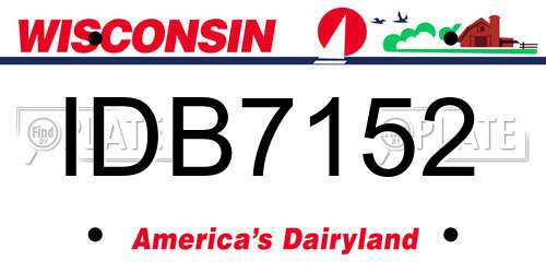 IDB7152 Wisconsin License Plate