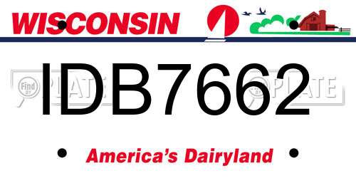 IDB7662 Wisconsin License Plate