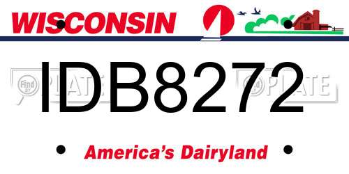 IDB8272 Wisconsin License Plate