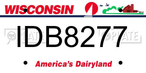 IDB8277 Wisconsin License Plate