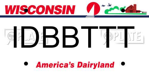 IDBBTTT Wisconsin License Plate