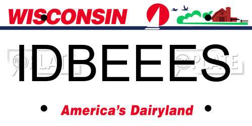 IDBEEES Wisconsin License Plate
