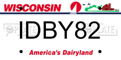 IDBY82 Wisconsin License Plate