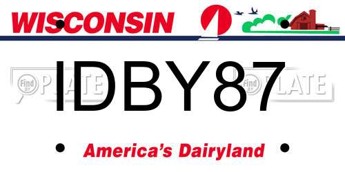 IDBY87 Wisconsin License Plate