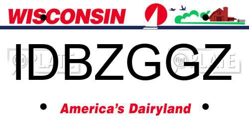 IDBZGGZ Wisconsin License Plate