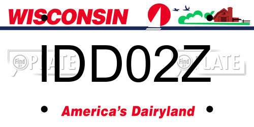 IDD02Z Wisconsin License Plate