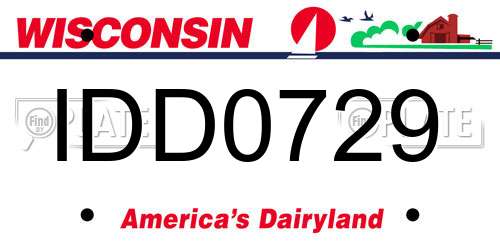 IDD0729 Wisconsin License Plate