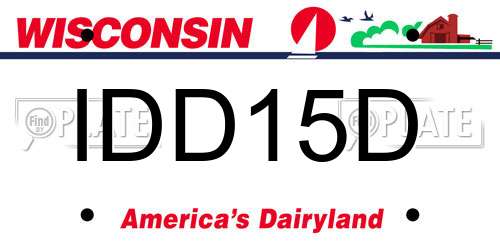 IDD15D Wisconsin License Plate