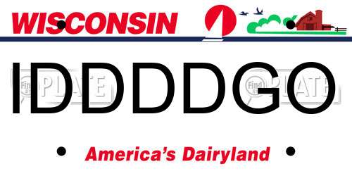 IDDDDGO Wisconsin License Plate