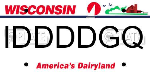 IDDDDGQ Wisconsin License Plate