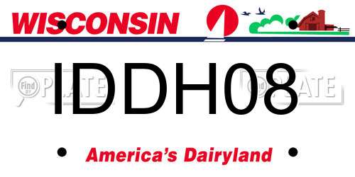 IDDH08 Wisconsin License Plate