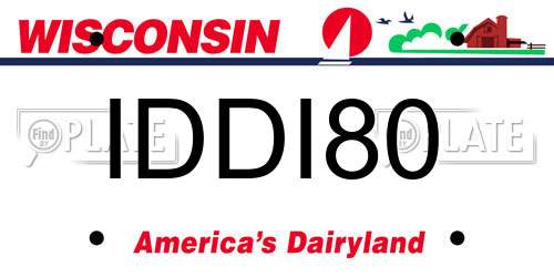 IDDI80 Wisconsin License Plate