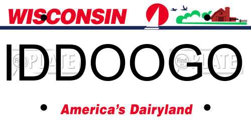 IDDOOGO Wisconsin License Plate