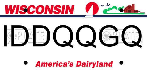 IDDQQGQ Wisconsin License Plate