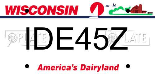 IDE45Z Wisconsin License Plate