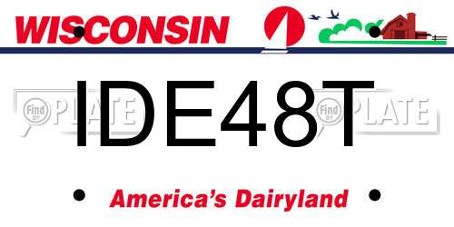 IDE48T Wisconsin License Plate
