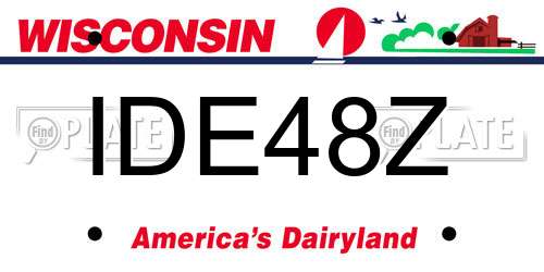 IDE48Z Wisconsin License Plate