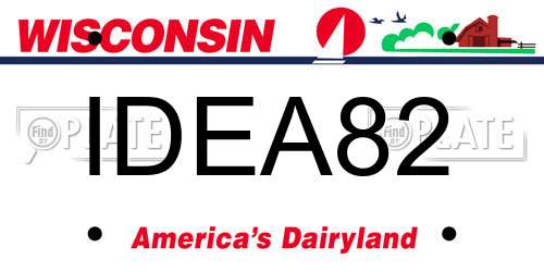 IDEA82 Wisconsin License Plate