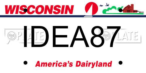 IDEA87 Wisconsin License Plate
