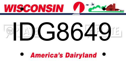 IDG8649 Wisconsin License Plate