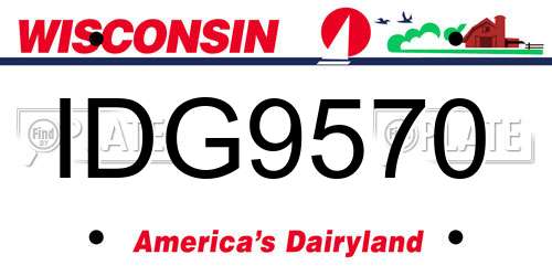 IDG9570 Wisconsin License Plate