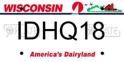 IDHQ18 Wisconsin License Plate