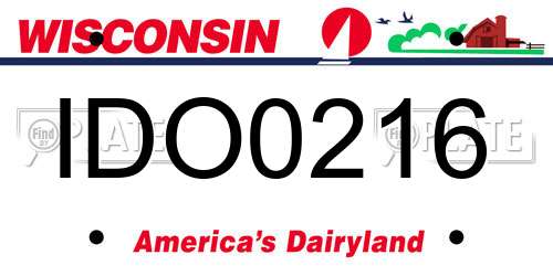 IDO0216 Wisconsin License Plate