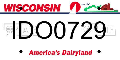 IDO0729 Wisconsin License Plate
