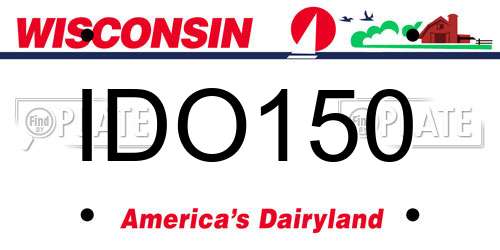 IDO150 Wisconsin License Plate