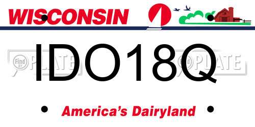 IDO18Q Wisconsin License Plate