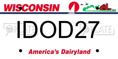 IDOD27 Wisconsin License Plate