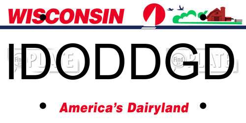 IDODDGD Wisconsin License Plate