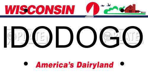 IDODOGO Wisconsin License Plate