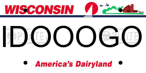 IDOOOGO Wisconsin License Plate