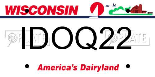 IDOQ22 Wisconsin License Plate