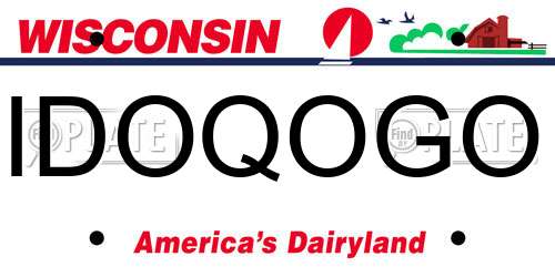 IDOQOGO Wisconsin License Plate