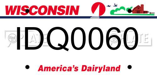 IDQ0060 Wisconsin License Plate